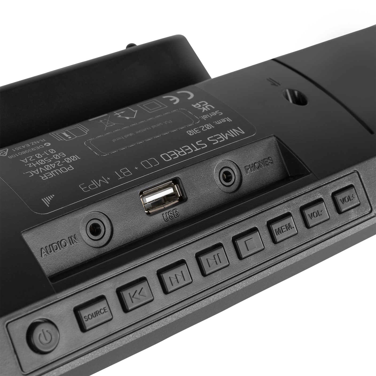 Miniwieża HIFI Nimes CD tuner FM BT USB czarna