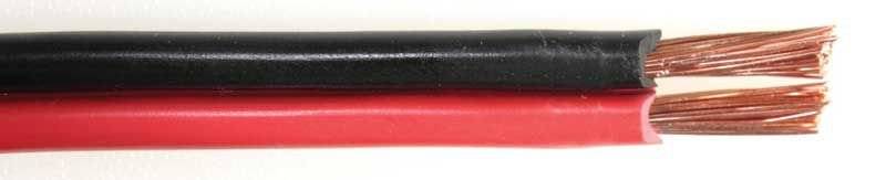 Przewód głośnikowy czarny/czerwony 2x2,5mm² 1m