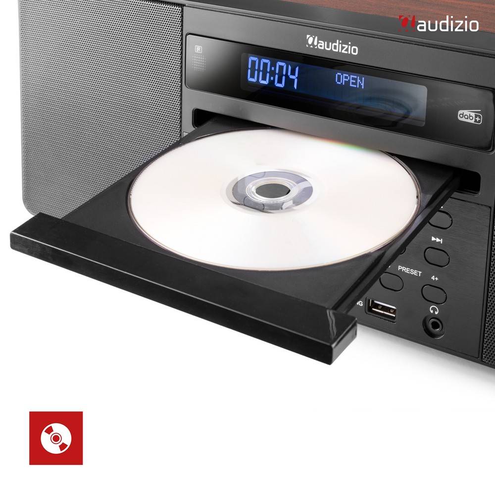 System muzyczny PRATO ALL-IN-ONE USB CD / DAB+ brązowy Audizio