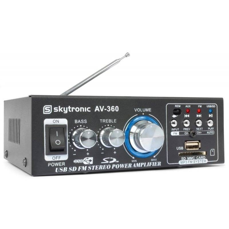 Wzmacniacz 2x 40W FM USB SD SkyTronic AV360