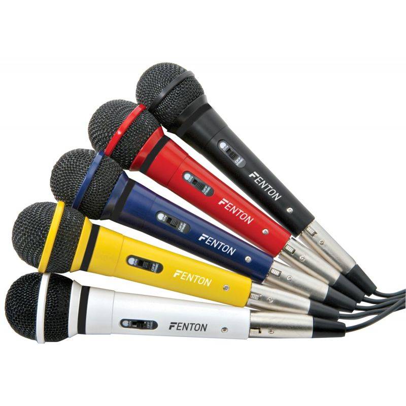 Zestaw 5 kolorowych mikrofonów dynamicznych Fenton
